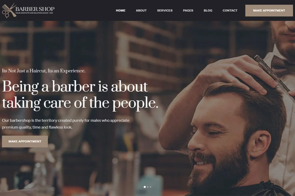 barbería una de las mejores plantillas de sitio web de salón