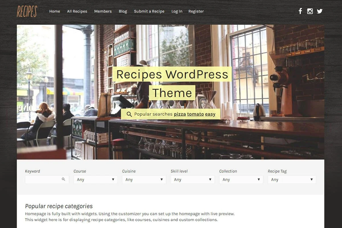 tema WordPress resep makanan