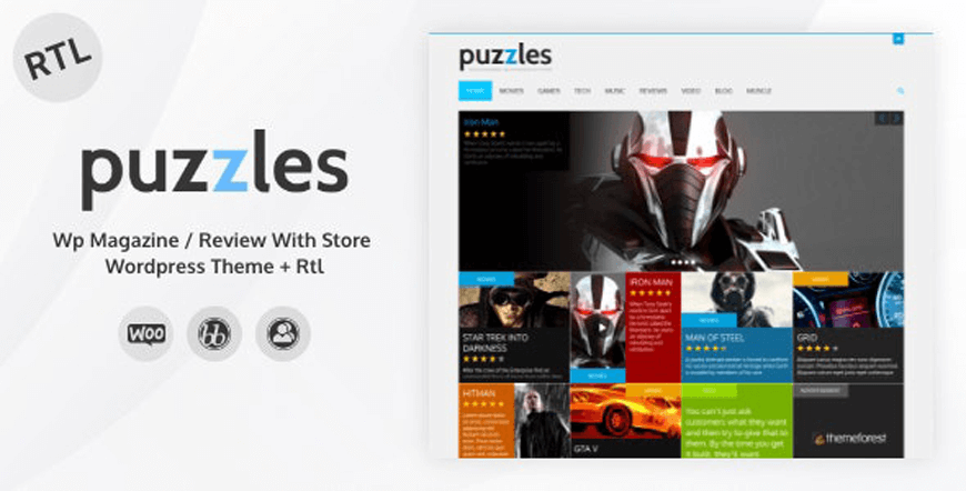 Rompecabezas - tema de WordPress para revisión de gadgets