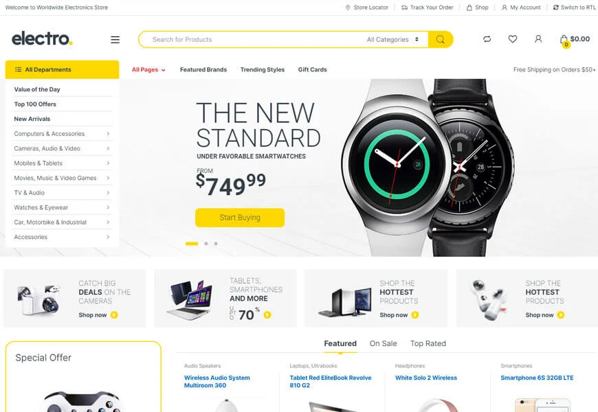 Electro es un tema premium potente y flexible de WordPress WooCommerce