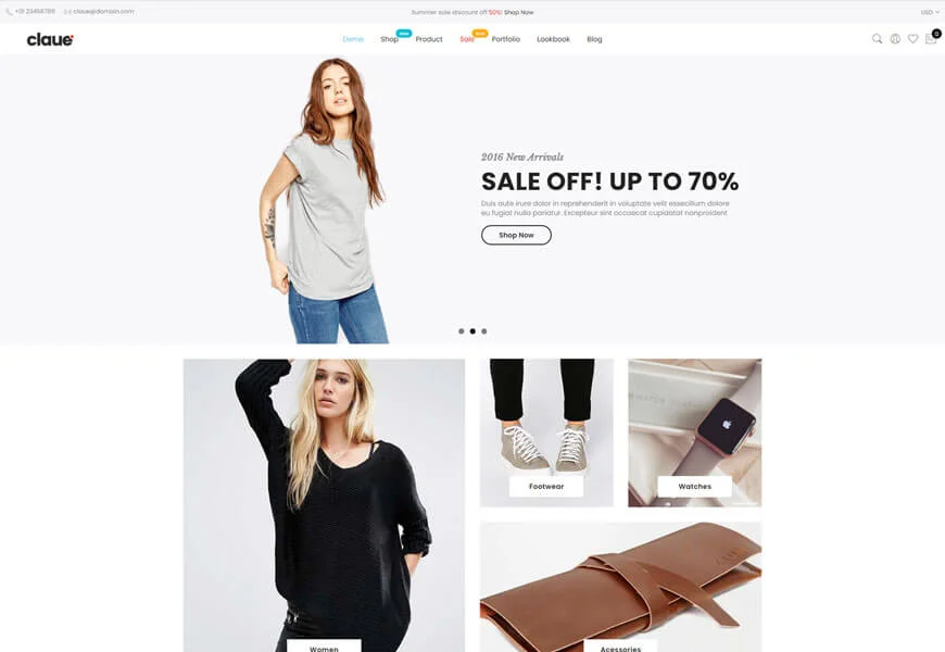 Claue is one of the best responsive woocommerce theme