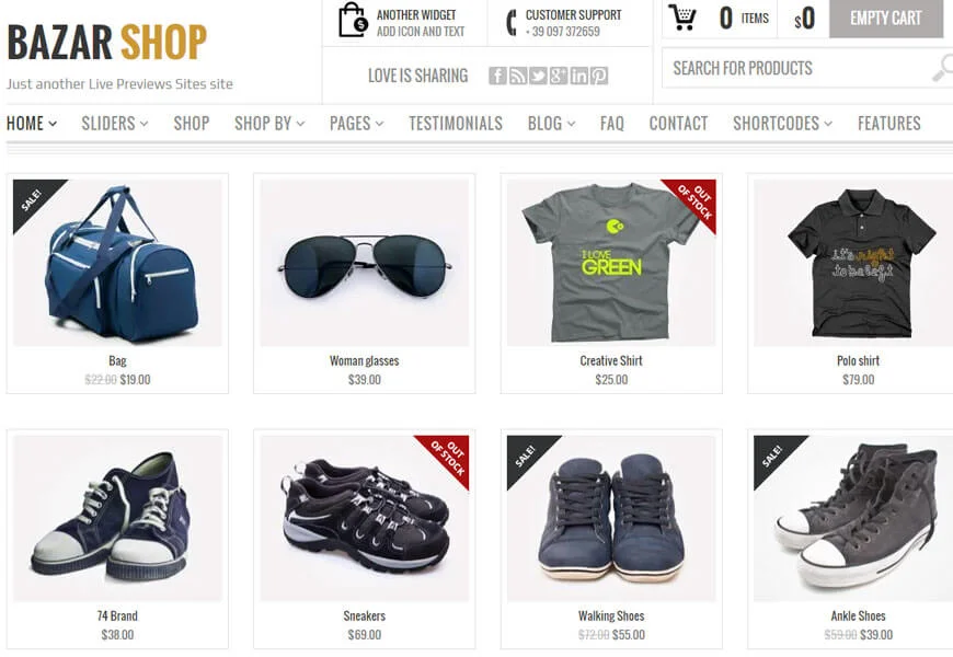 Bazar Shop es un tema premium de WooCommerce diseñado creativamente