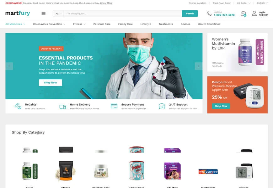 Martfury es el buen tema de wordpress de woocommerce