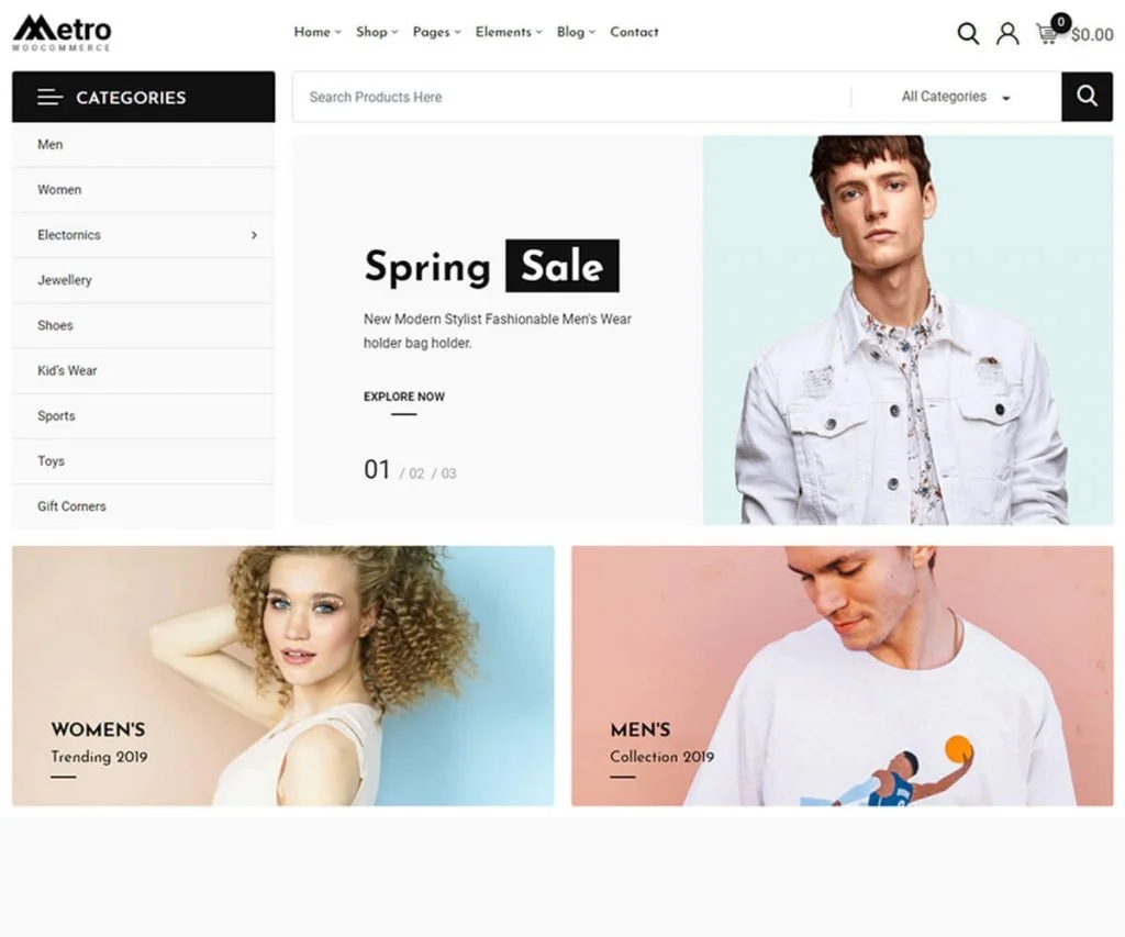 Metro es uno de los mejores temas de WordPress para Woocommerce.