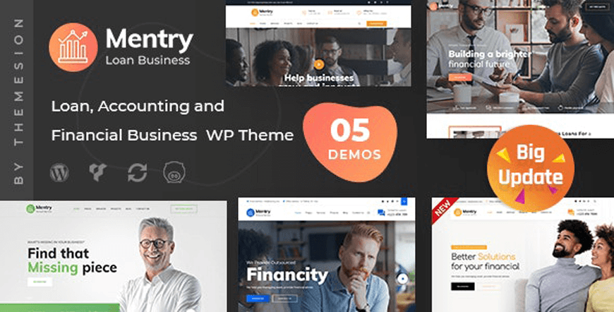 Mentry - tema de WordPress para finanzas y contabilidad