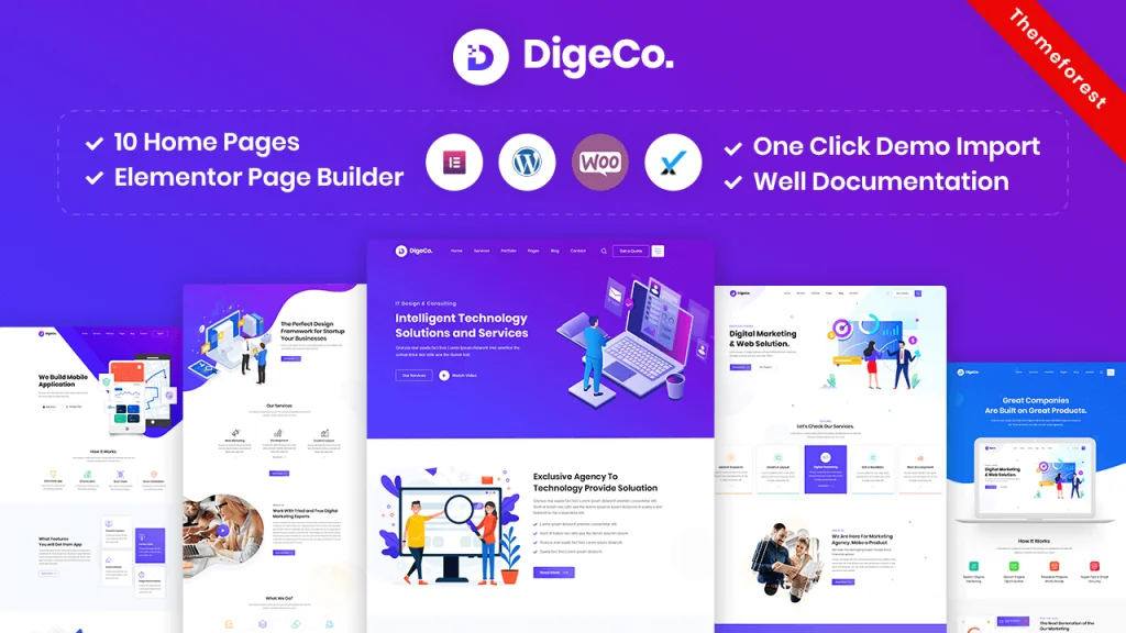 Digeco este cea mai bună temă WordPress pentru companie IT