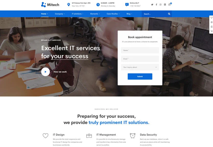 tema WordPress companiei de software