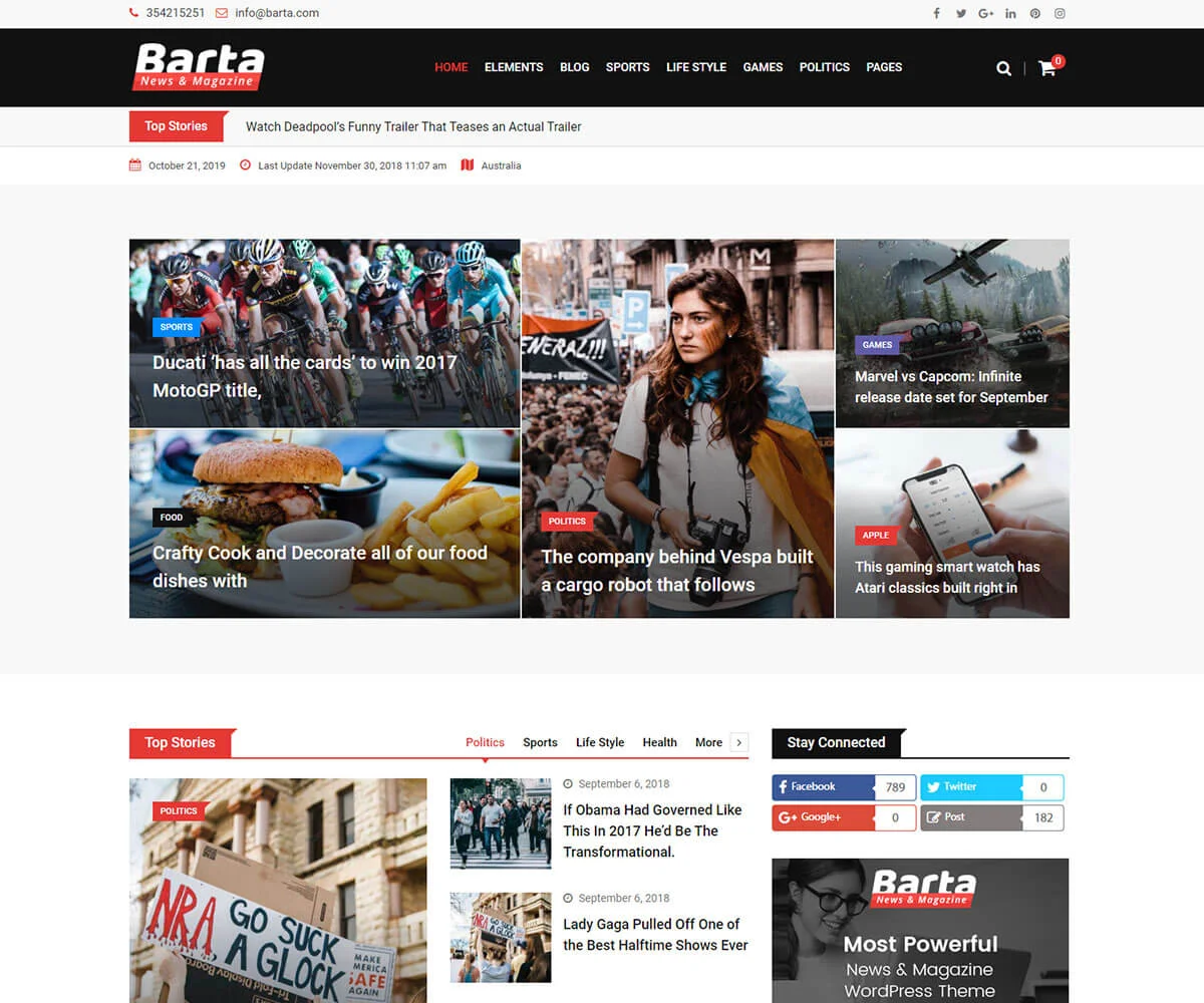 Tema wordpress yang dioptimalkan untuk SEO Barta