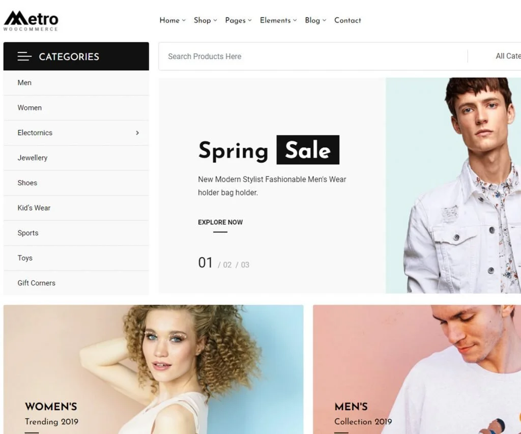 Metro - tema woocommerce WordPress yang ramah SEO