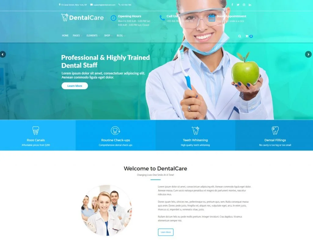 mejor tema médico de wordpress para dentista