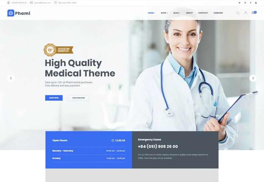 Phami es el mejor tema médico de WordPress