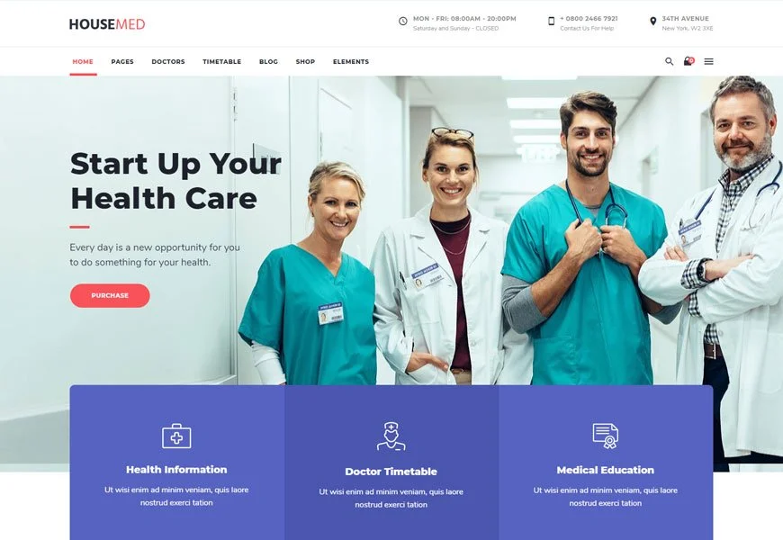 moderno tema de WordPress para hospitales