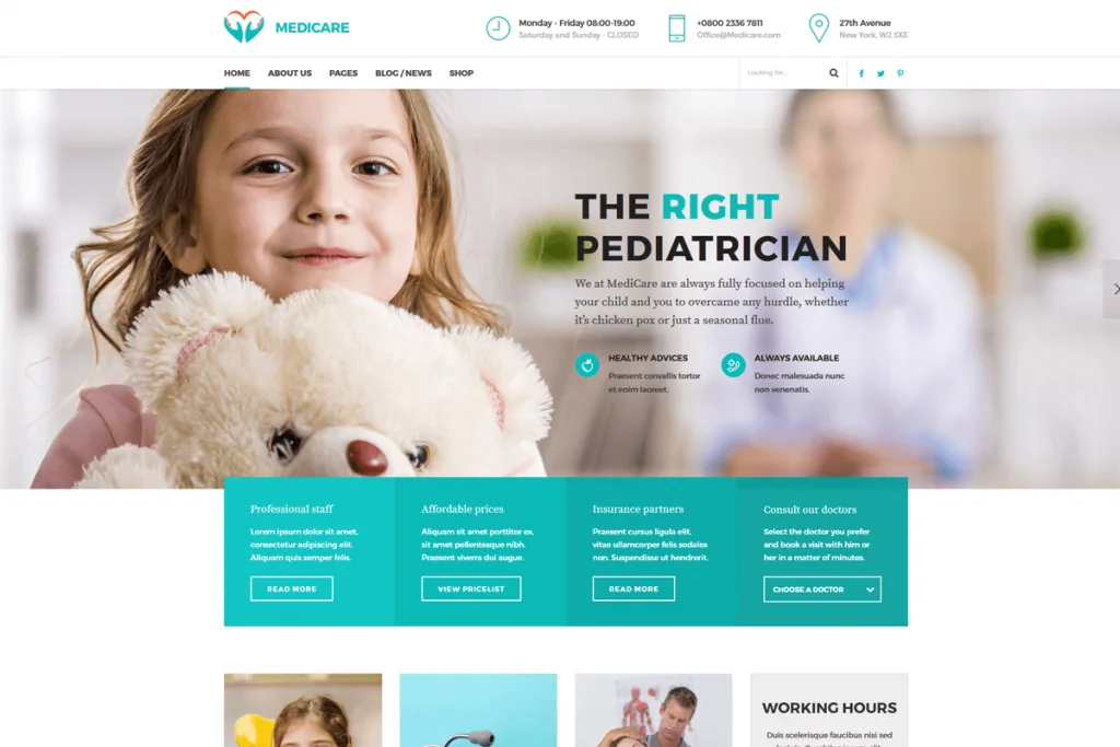 medicare es el mejor tema de wordpress para médicos