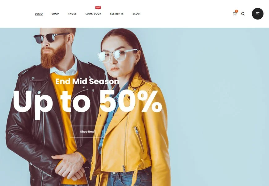 Zyra - tema WooCommerce desain minimal terbaik