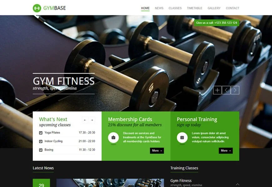 șablon pentru site-ul de gimnastică și fitness
