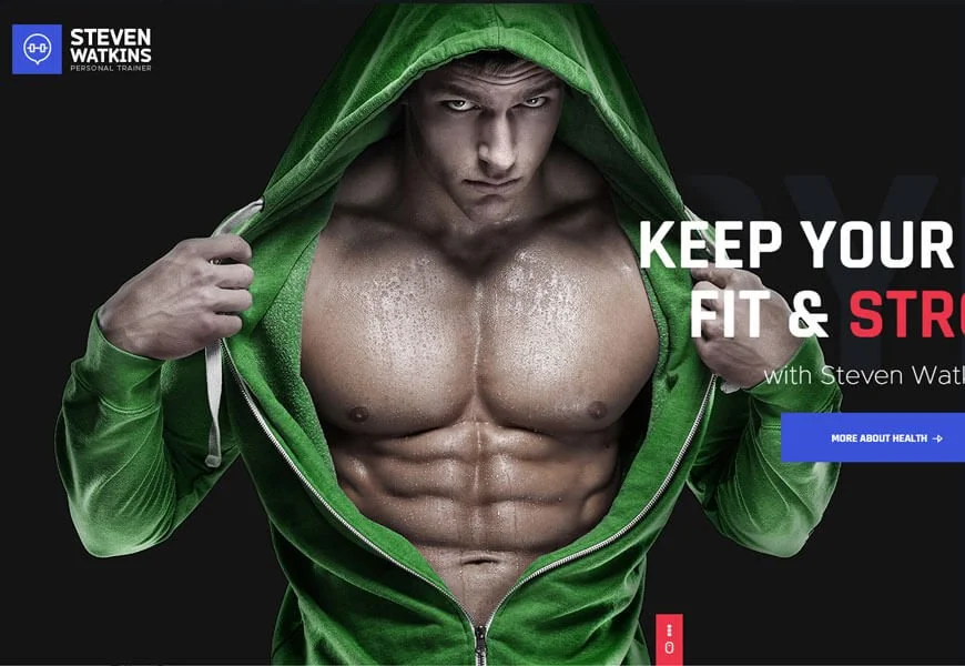 This new website template is meant for fitness trainers, gym instructors