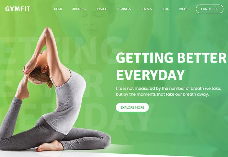 șablon de site de fitness