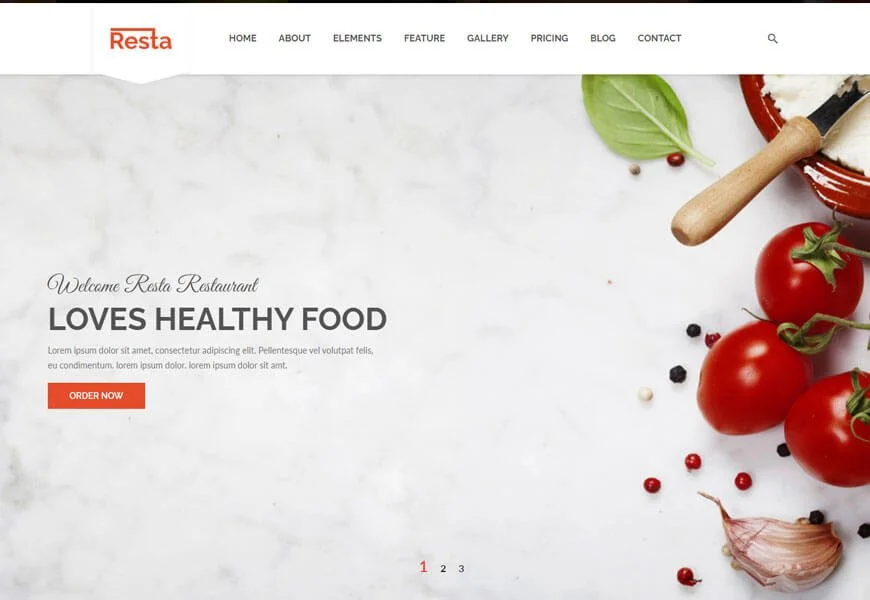 Templat situs web restoran resta