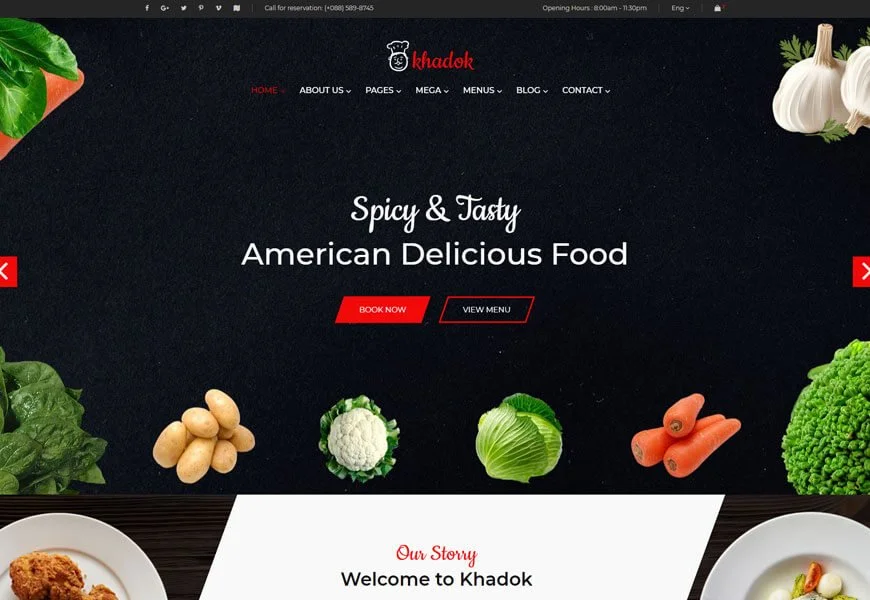 templat situs web restoran
