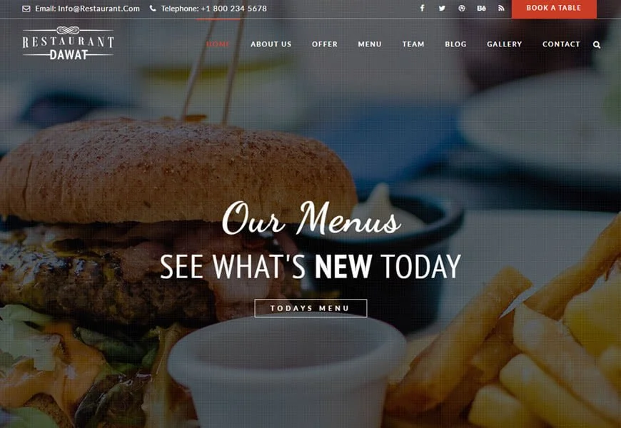 templat situs web restoran dawat