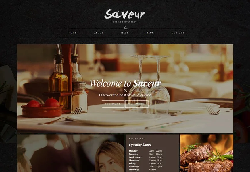 fine restaurant website templates