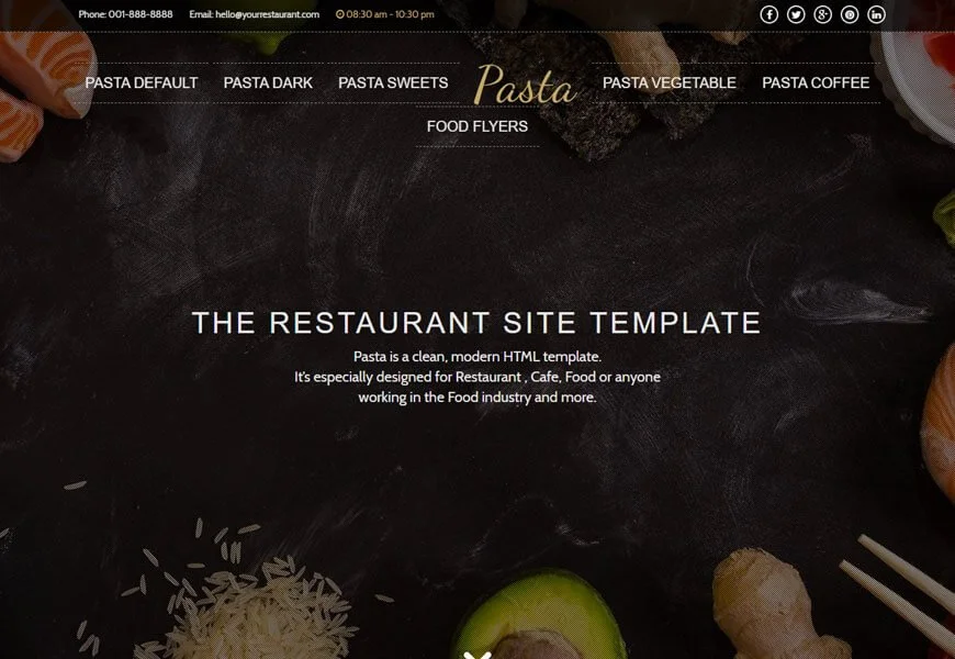 Templat situs web restoran pasta