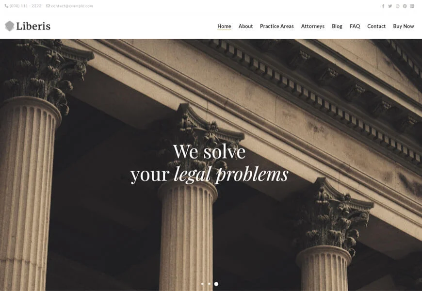 Liberis este o temă wordpress al firmei de avocatură