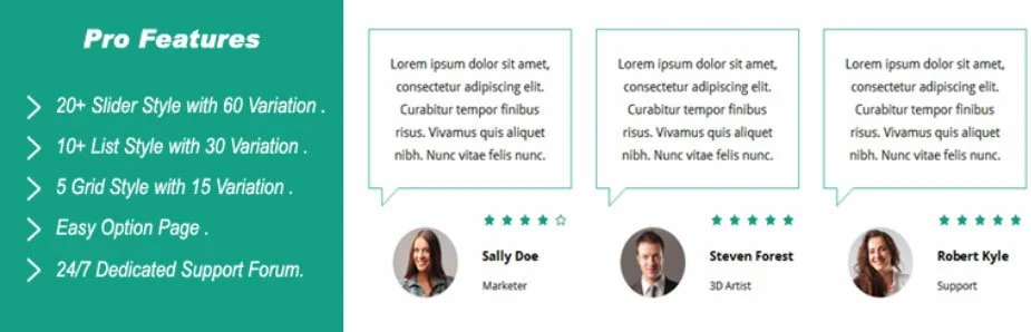 Complemento deslizante de testimonios