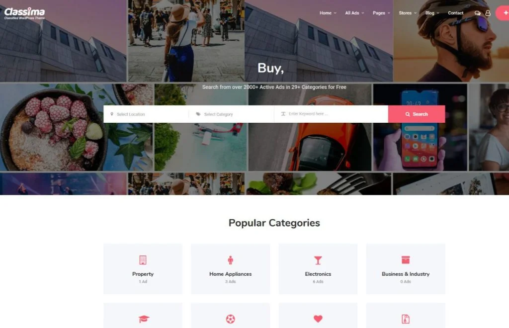 Tema WordPress pentru listarea clasificată