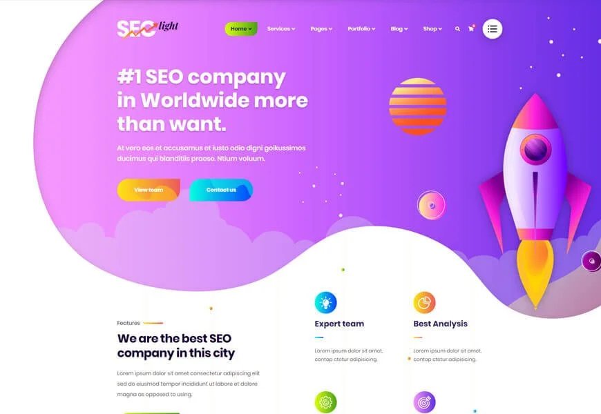 Seclight es uno de los temas de WordPress de marketing digital más completos.