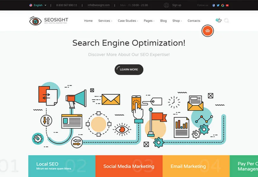 plantillas de sitios web de tecnología para agencia seo