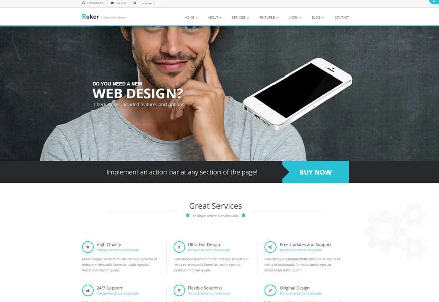 best technology website templates roker