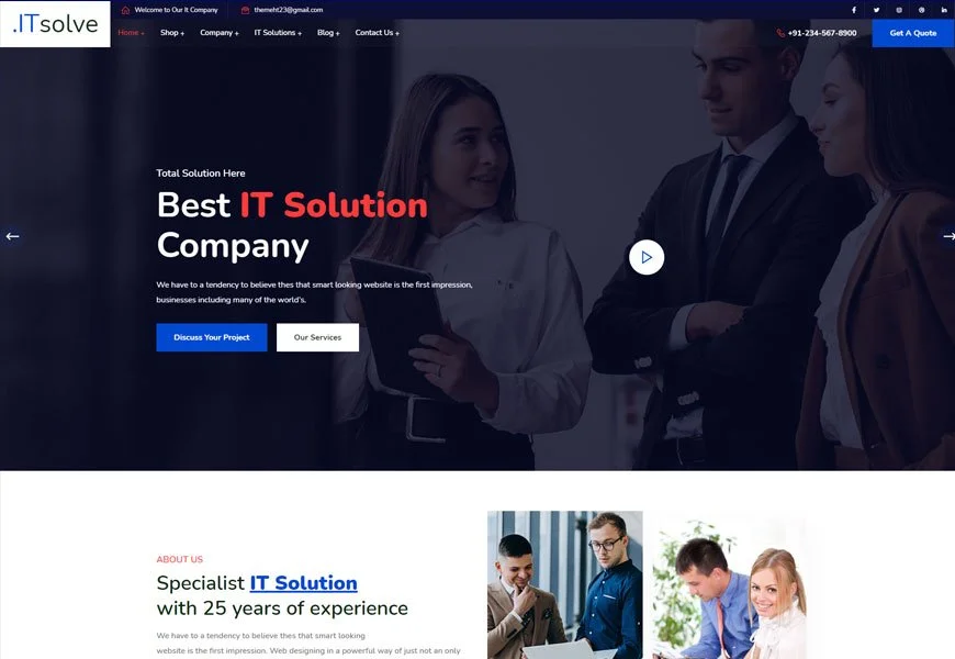 ITSolve - Plantillas de sitios web de empresas de TI