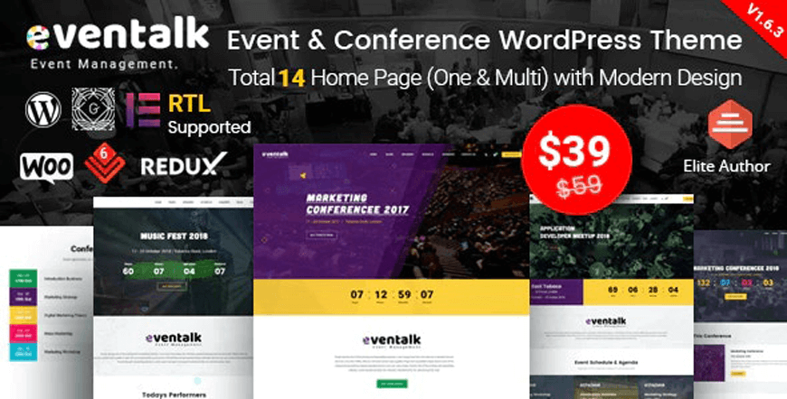 EvenTalk - tema WordPress acara