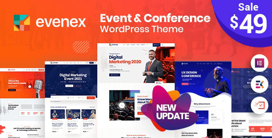 Evenex - tema WordPress acara terbaik