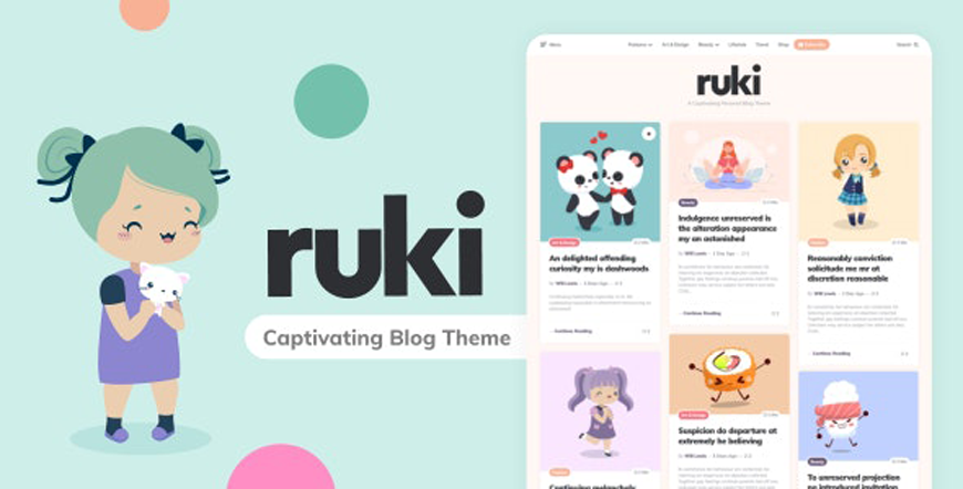 Ruki - temă WordPress pentru blog personal