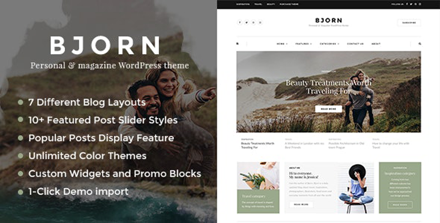 Bjorn - cea mai bună temă wordPress pentru blogul personal