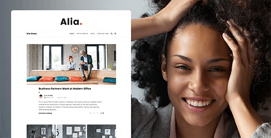 Alia - temă WordPress minimă pentru blog personal