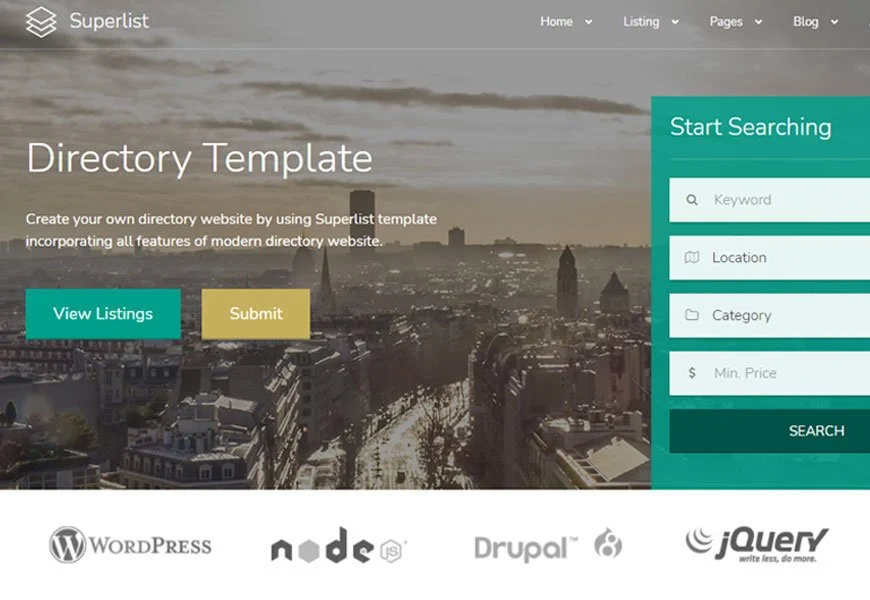 Superlist - plantilla de sitio web de directorio