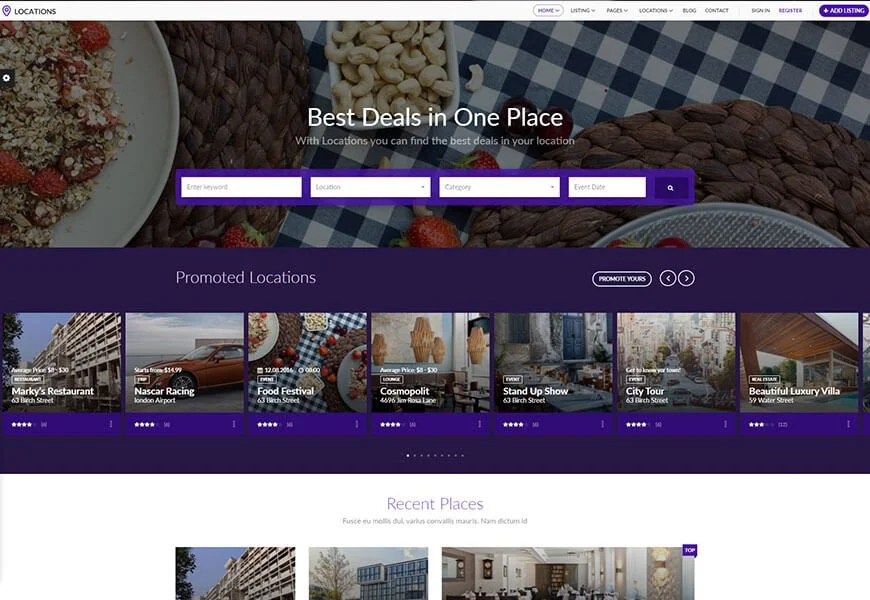 mejor plantilla de sitio web de directorio