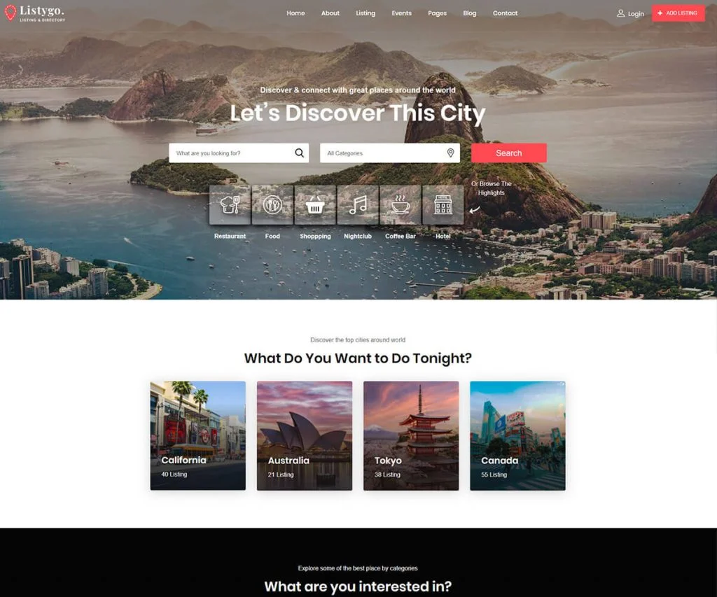 Listygo. - plantillas de sitio web de directorio