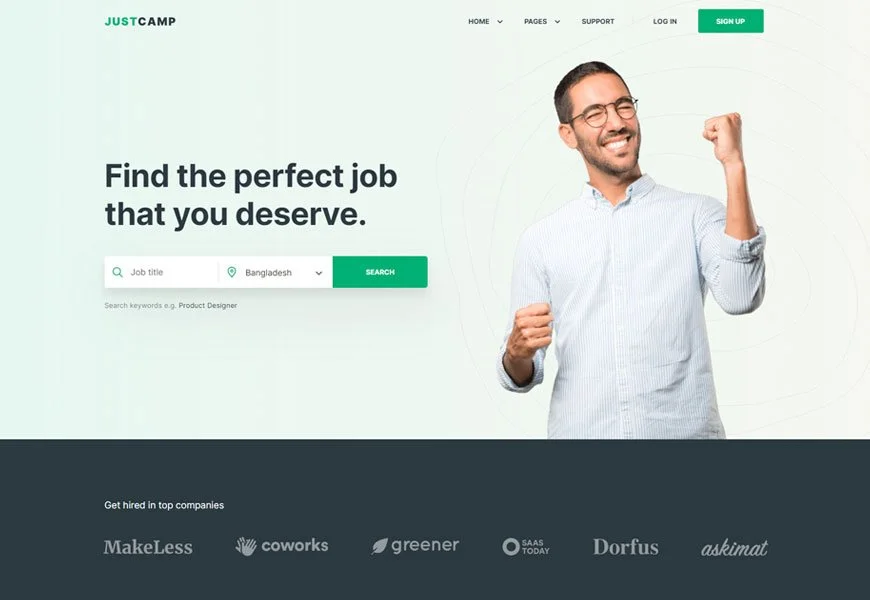 Justcamp - directorio de plantillas de sitios web