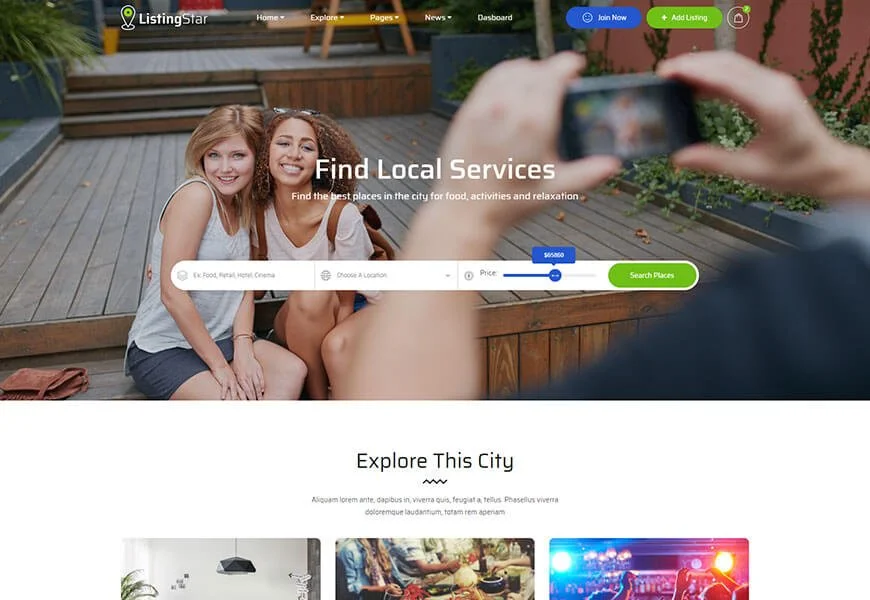 listing star website template