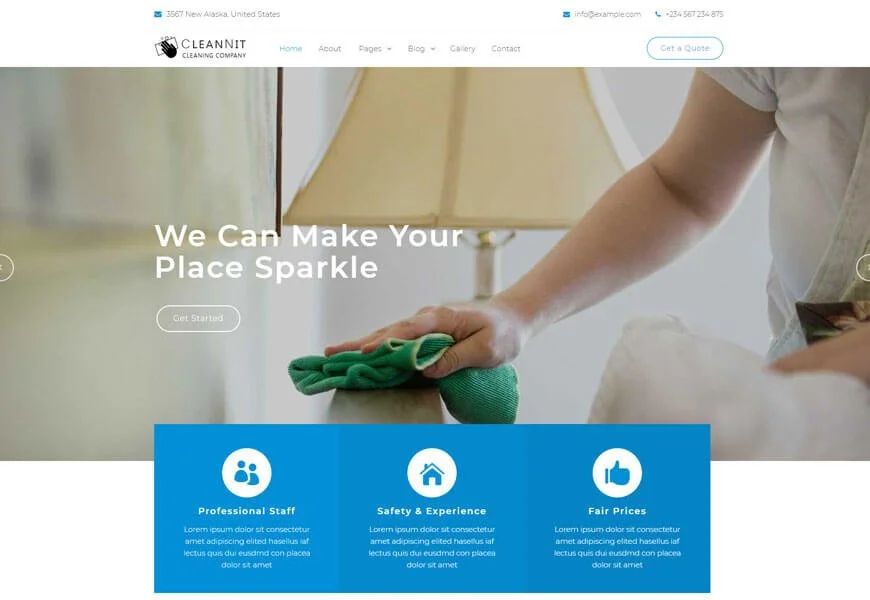 plantillas de sitios web de empresas de limpieza receptivas