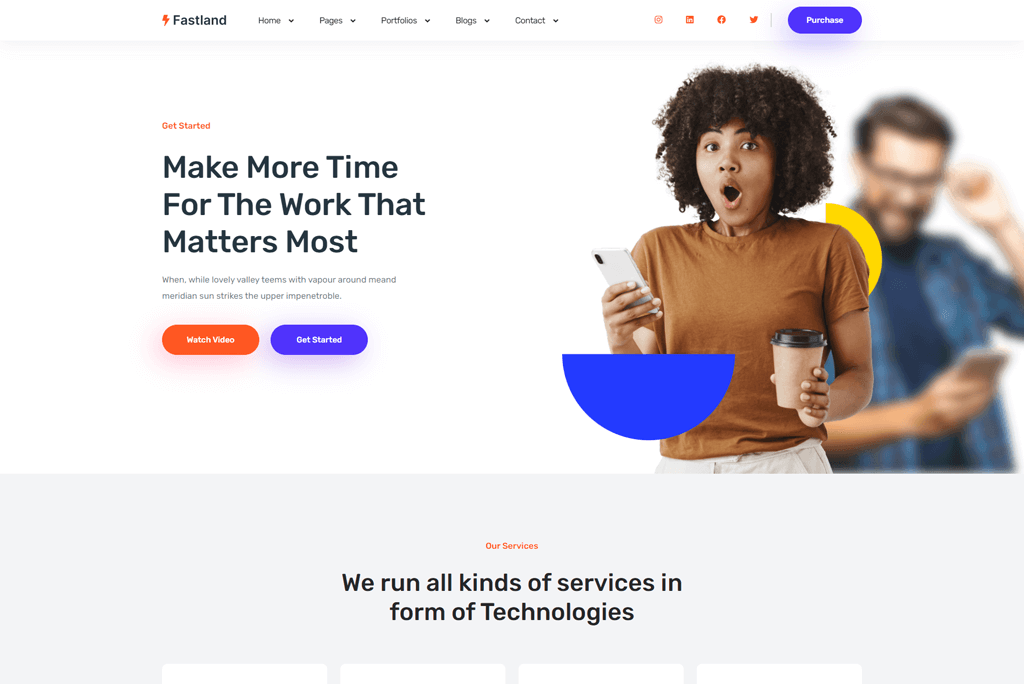 Fastland: plantilla de sitio web SaaS multipropósito