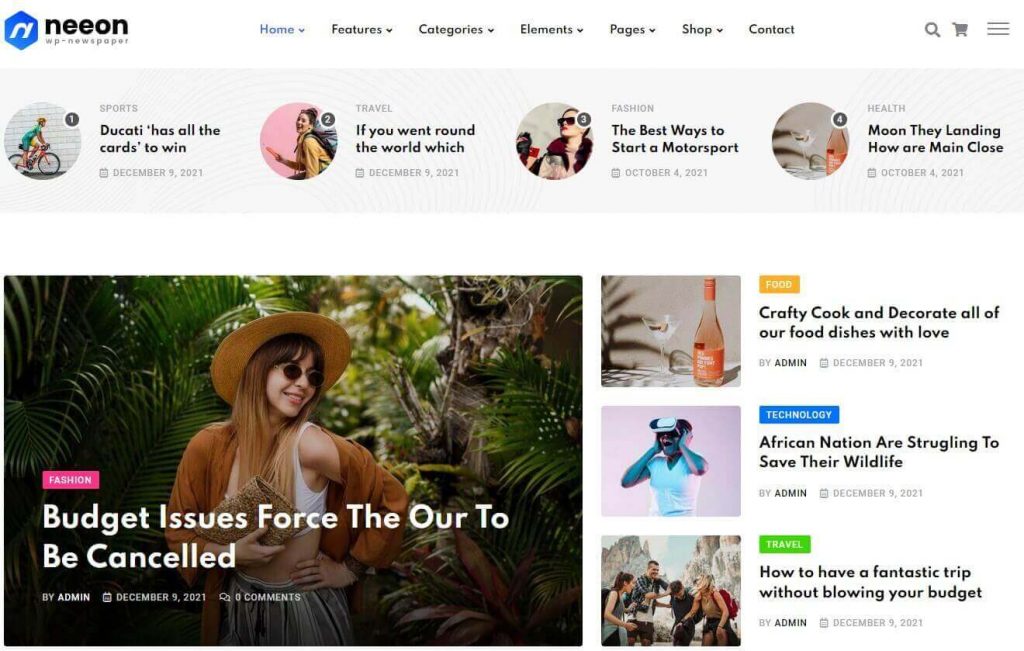Neeon - Tema Majalah Berita WordPress