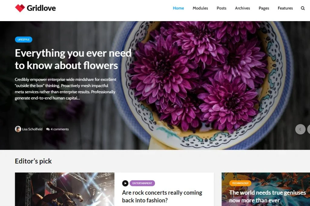 Gridlove - tema WordPress berita