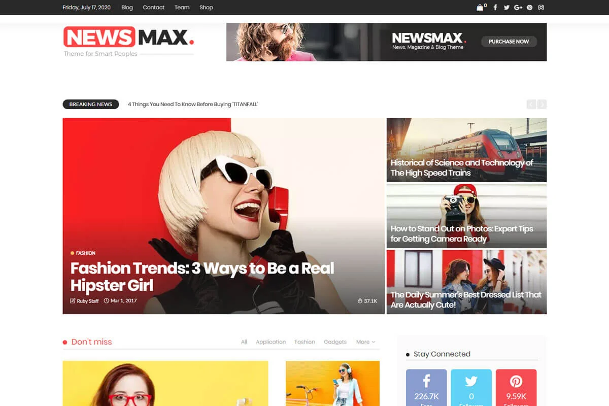 Newsmaz adalah tema WordPress berita terbaik lainnya