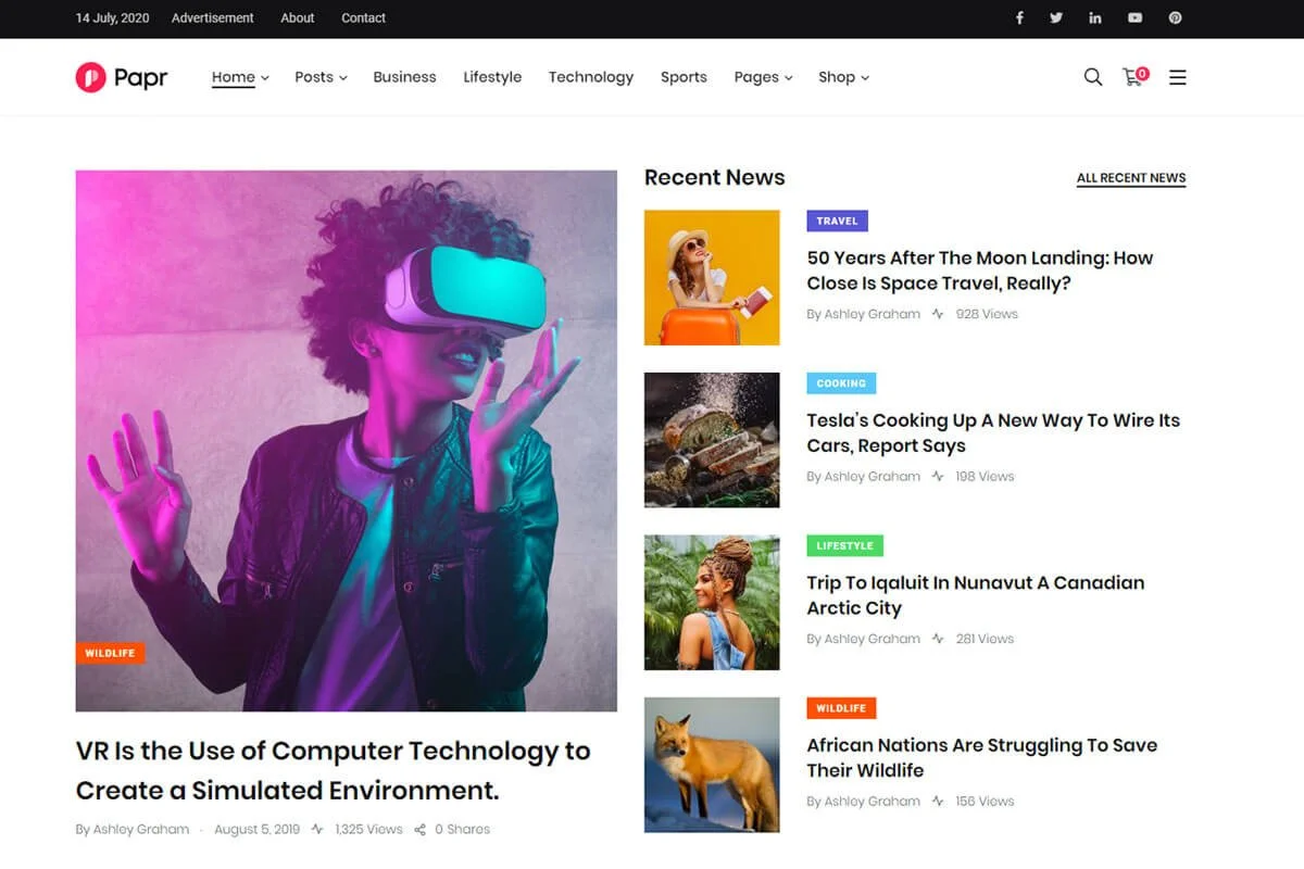tema WordPress berita papr