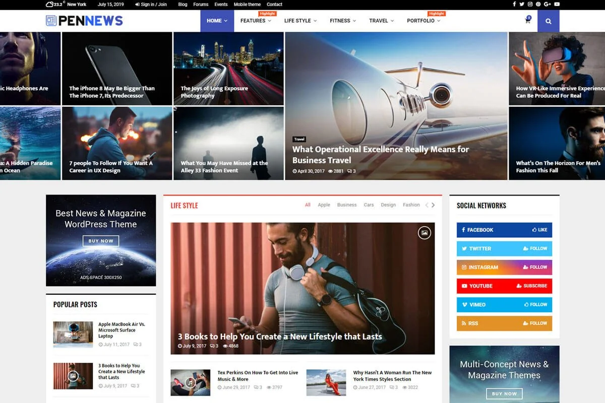 PenNews is another best news WordPress theme